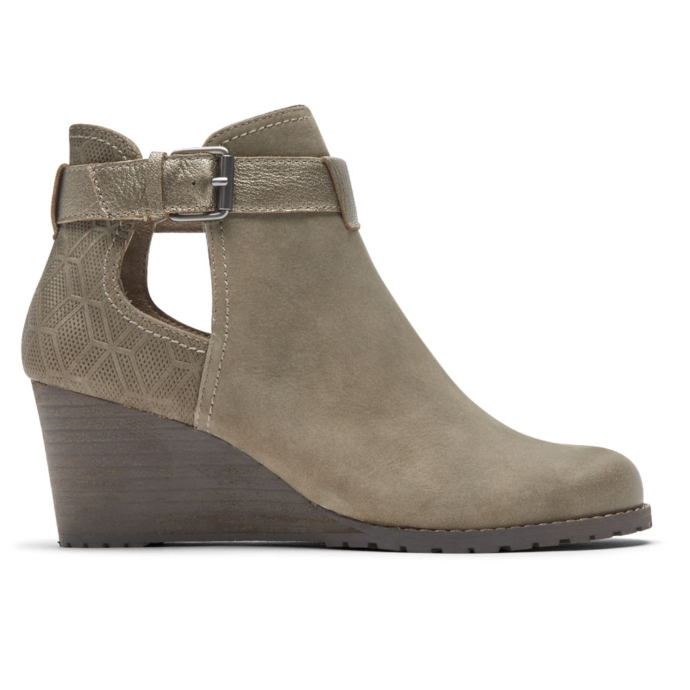 Booties Rockport Mulher Cinzentas - Cobb Hill Lucinda Open - 37025GRMZ